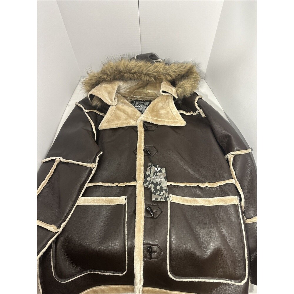 REFUEL LIFESTYLE by Shabazz Brothers Faux Shearling Nubuck Parka Jacket 3XL NWT